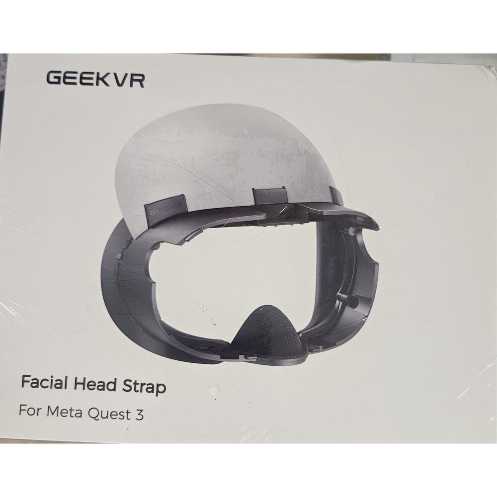 GEEKVR Facial Head Strap for Meta Quest 3 Headset, Black/White